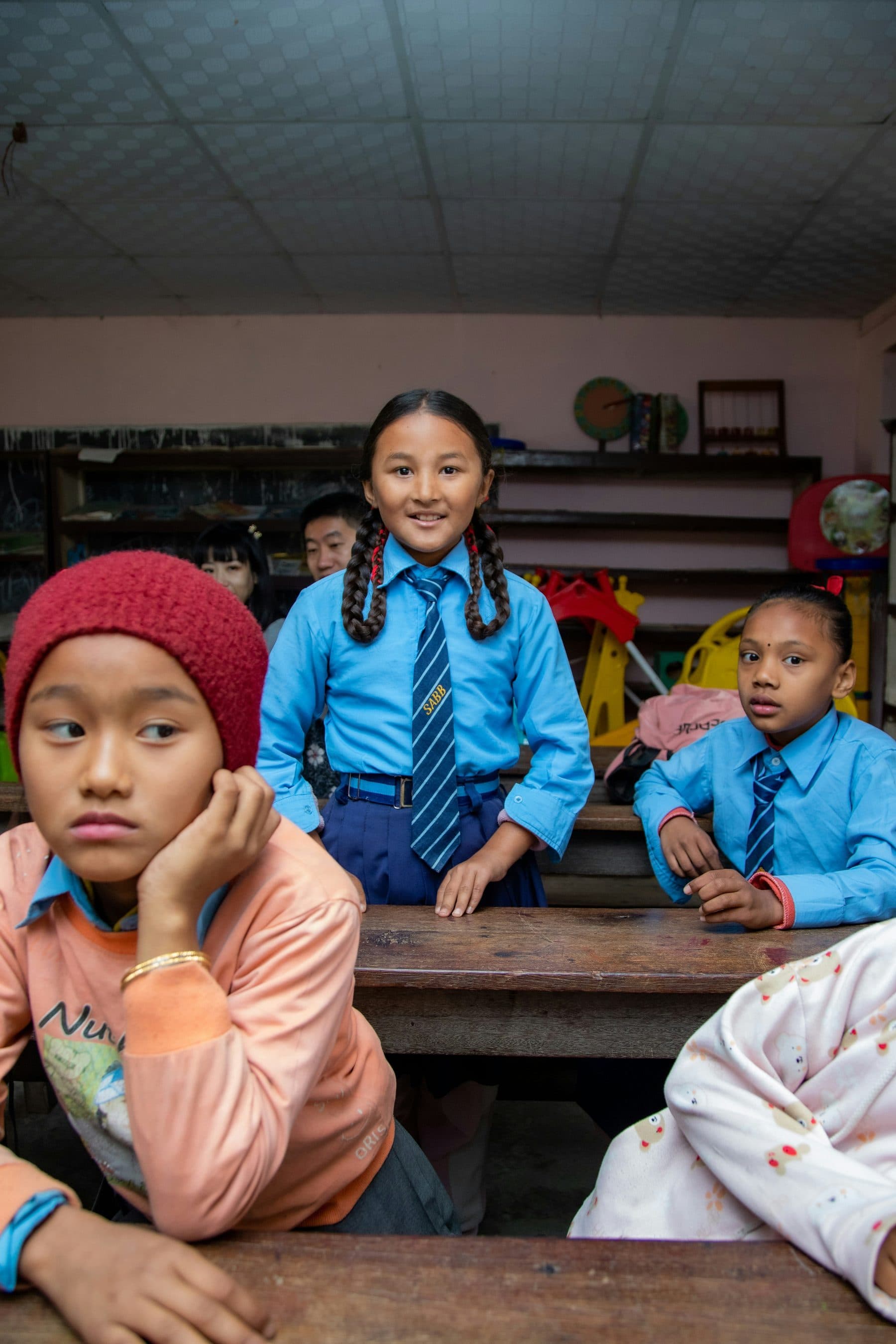 Children gathered together in a Nepali classroom