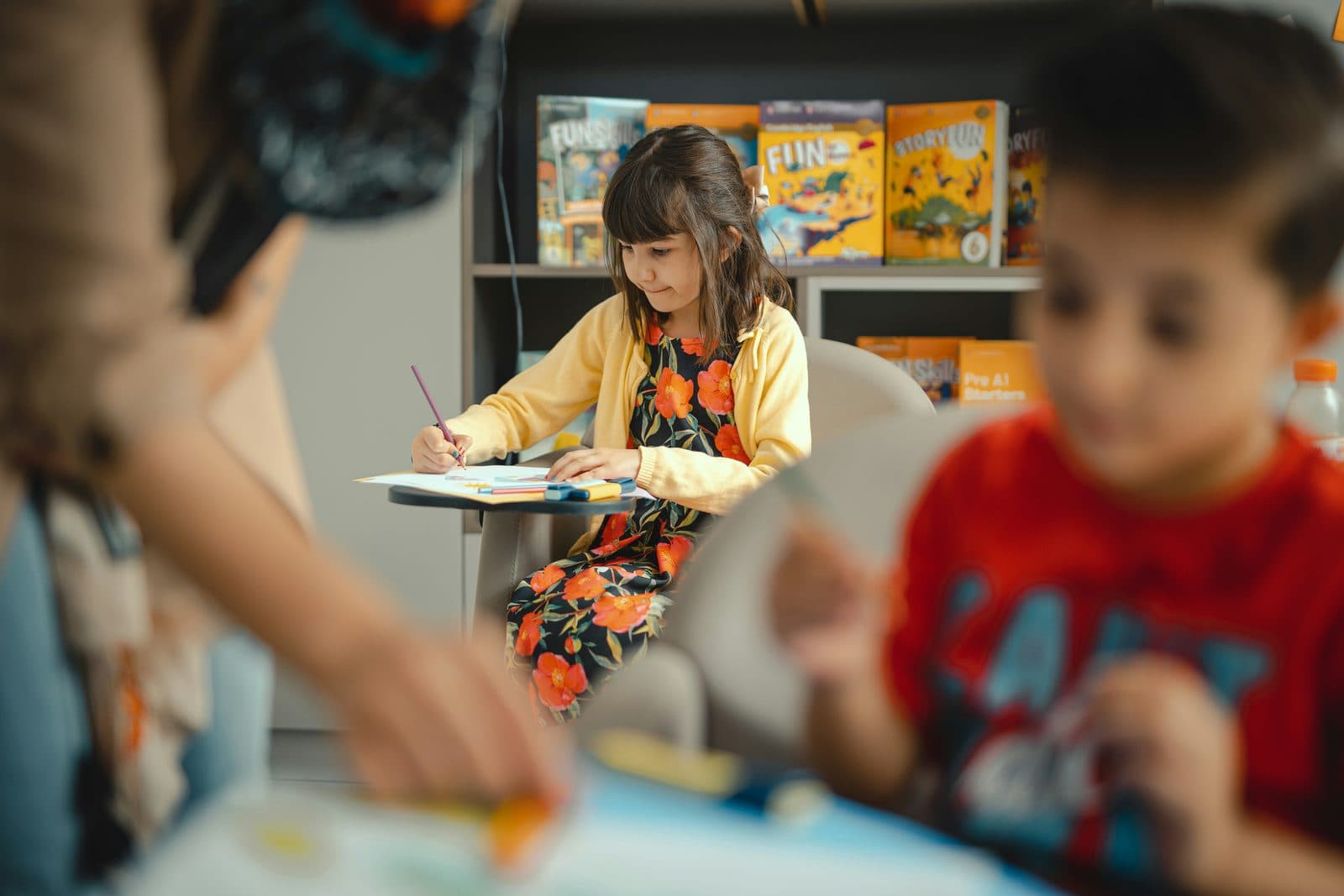 Children making art together in a learning space